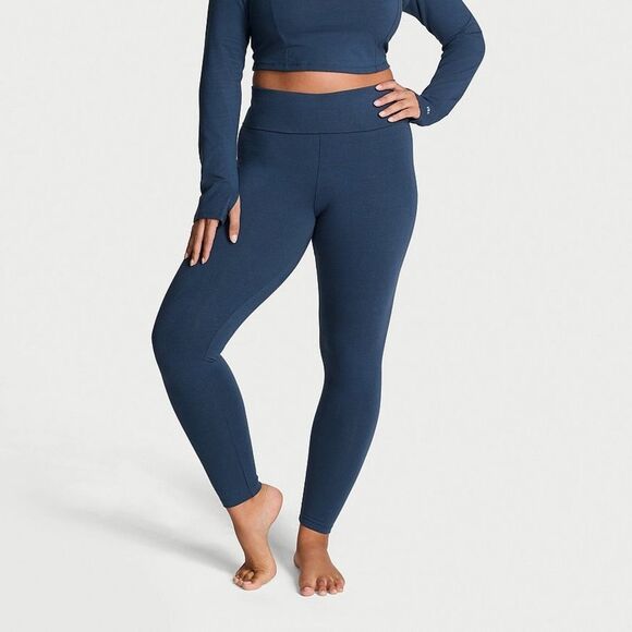 Victoria’s Secret Pink Cotton Foldover Legging M Green NWT in packaging‎ - Picture 1 of 6